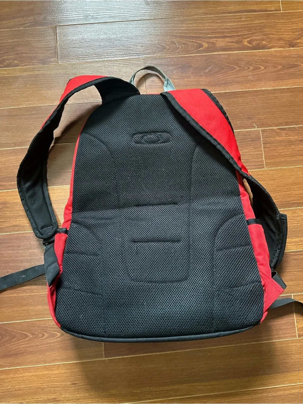 Vintage Y2K Oakley Technical Panel Backpack Red Black Yellow Icon Gorpcore